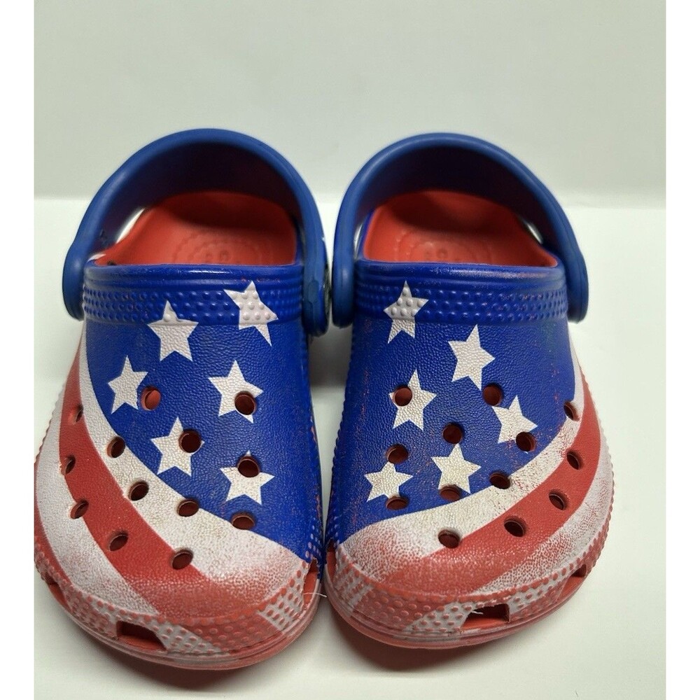 Crocs Classic American Flag Clog Size Patriotic July 4th Beach Summer child 7